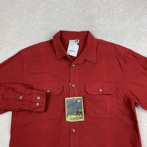 Nwt REI Chamois Button Up Shirt Medium  Red Outdoors Preppy Heavy Casual Cotton
